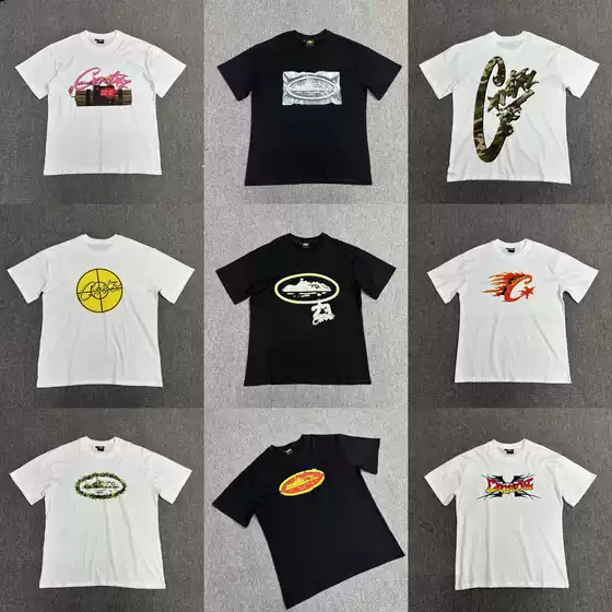 Corteiz Trendy Brand Alcatraz Island Summer New Vintage Printed Men's and Women's Trendy Loose Casual Short-sleeved T-shirt