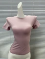 Dirty pink round neck cotton short-sleeved t-shirt [cotton] high quality