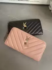 Foreign Trade Lingge Long Wallet Women's Fashion All-match Multi-card ID Card Bag Zipper Large Capacity Clutch Trendy