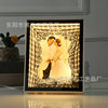 Light luxury LED tunnel light photo frame table multifunctional mirror plus photo studio ornaments home decorations wholesale
