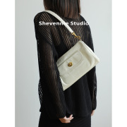 Retro Style Simple Top Layer Cowhide Underarm Bag Summer New Women's Bag All-match Solid Color Small Square Bag Shoulder Crossbo