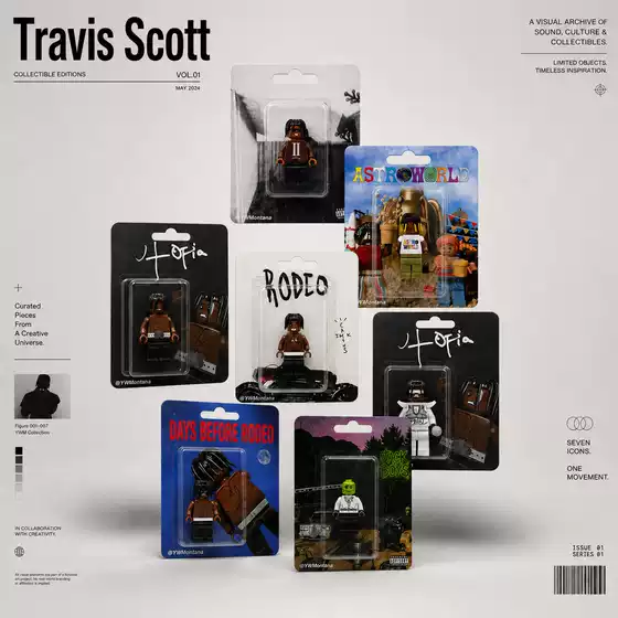 Handcrafted by Artisans, Travis Scott's Exclusive Rodeo Album-Themed Toy Hanging Card DIY Building Block Figure