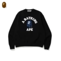 [pure cotton round neck sweatshirt] w108 black blue