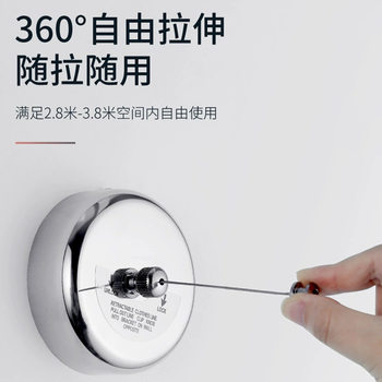 Hotel Invisible Punch-Free Clothesline Indoor Retractable Outdoor Nylon Clothesline Stainless Steel Wire Clothesline