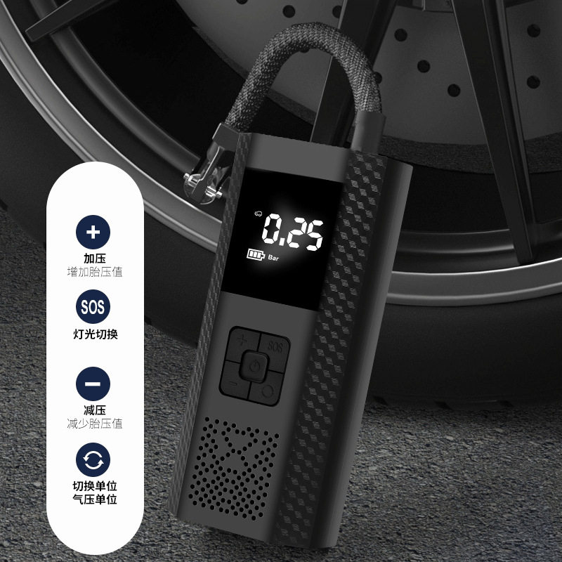 Car bicycle tire air pump night led emergency light intelligent car air pump