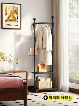 ✅ 25 New Movable Clothes Racks Floor-Standing Bedroom Coat Racks Small Indoor Clothes Rods Bag Storage Racks