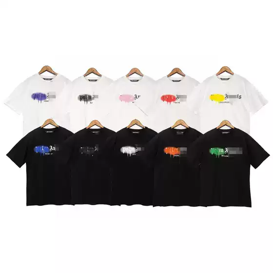Correct PA Palm Angels Cross Border High Street American Trendy Letter Printed Round Neck Short Sleeve Loose in stock T-Shirt
