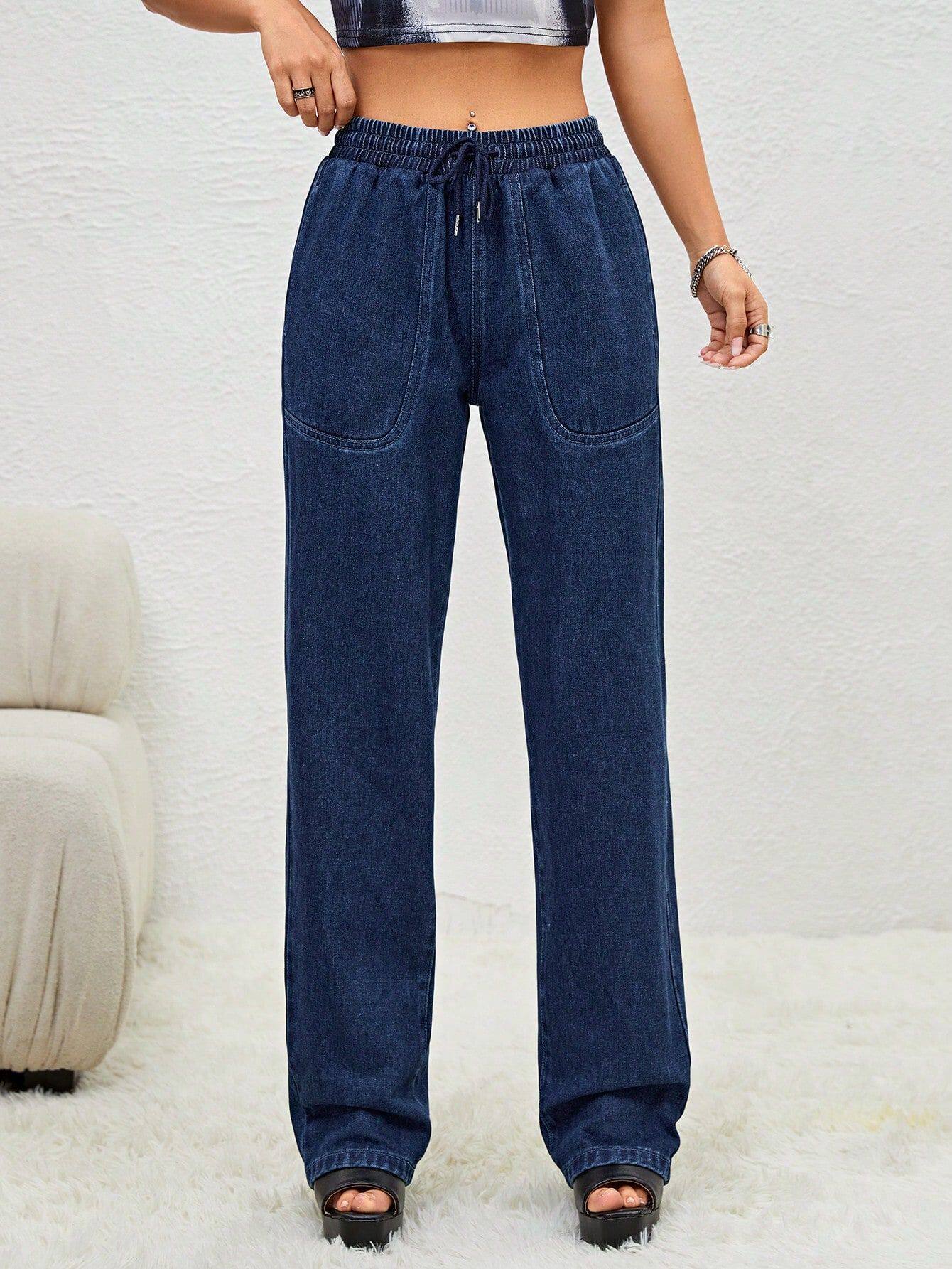 Womens Fashion Slim Fit Straight Leg Jeans New Style Comfortable Fabric Versatile for Casual Wear Wholesale Available