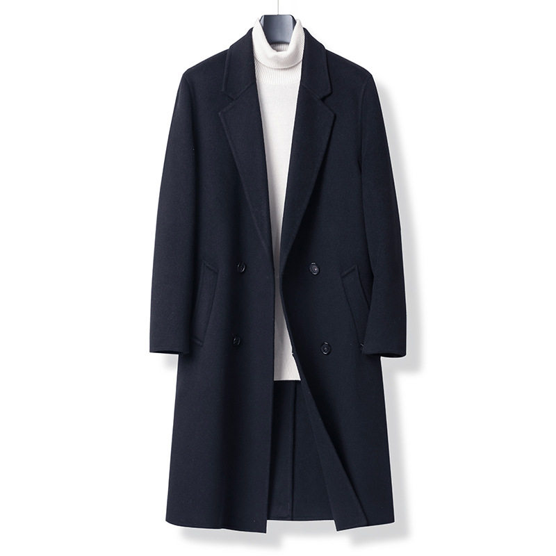 Áo Khoác Dạ Nam Hai Mặt Lông Cừu Lót Lông Vũ Dáng Vest Dày Dặn Màu Đen, Xanh Navy, Nâu