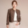 Кожаная куртка Haining leather, женская короткая модная куртка в корейском стиле из овечьей кожи с круглым вырезом, высококачественная повседневная кожаная куртка, маленькая куртка mini 2