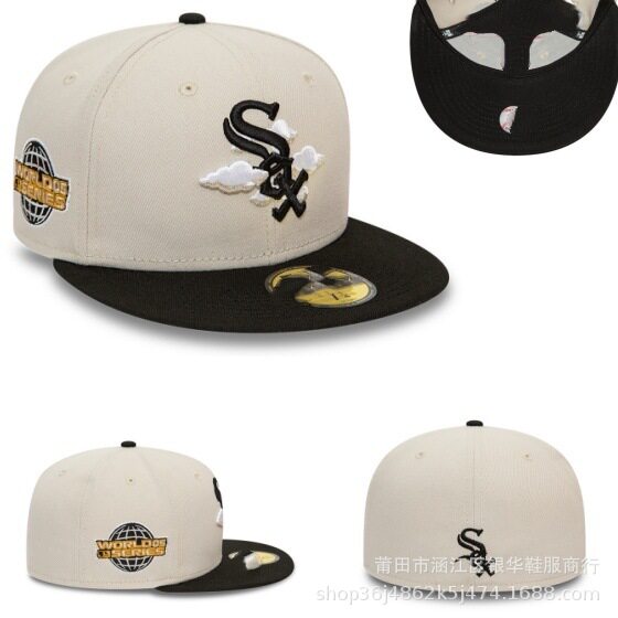 Cross-Border American SOX All-Closed Baseball Team Dodge Baseball Hat Embroidered Hip-Hop Yankees Closed Cap