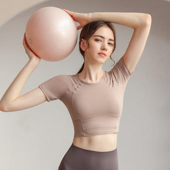 Yoga Clothing Top Women's Slim-fit Slimming Sports T-shirt Running Fitness Short-sleeved Navel-exposed Training Clothing Spring and Summer New