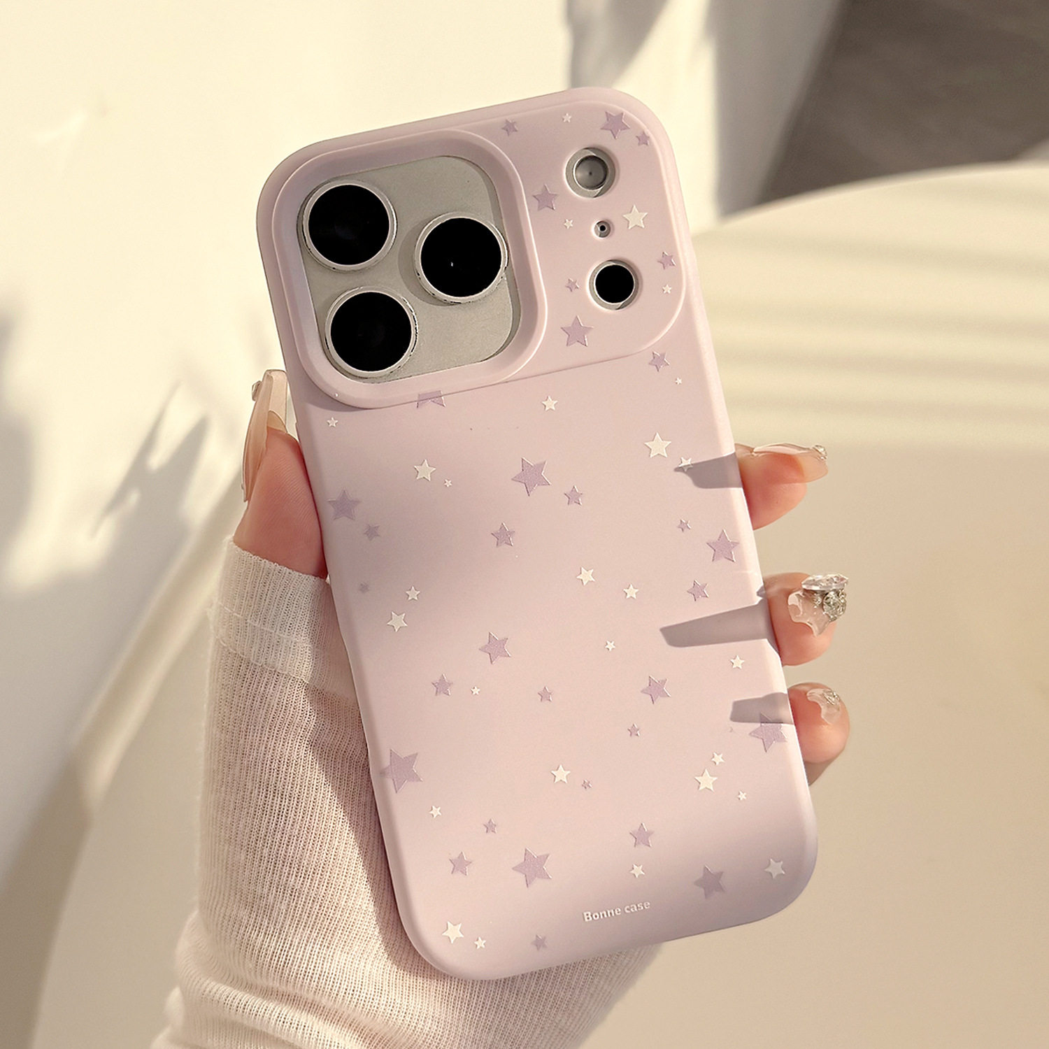 [under the Tower] Suitable for Iphone17Promax Sweet Cool Purple White Star 16 Mobile Phone Case 15 Soft Cover 14 New Style 13