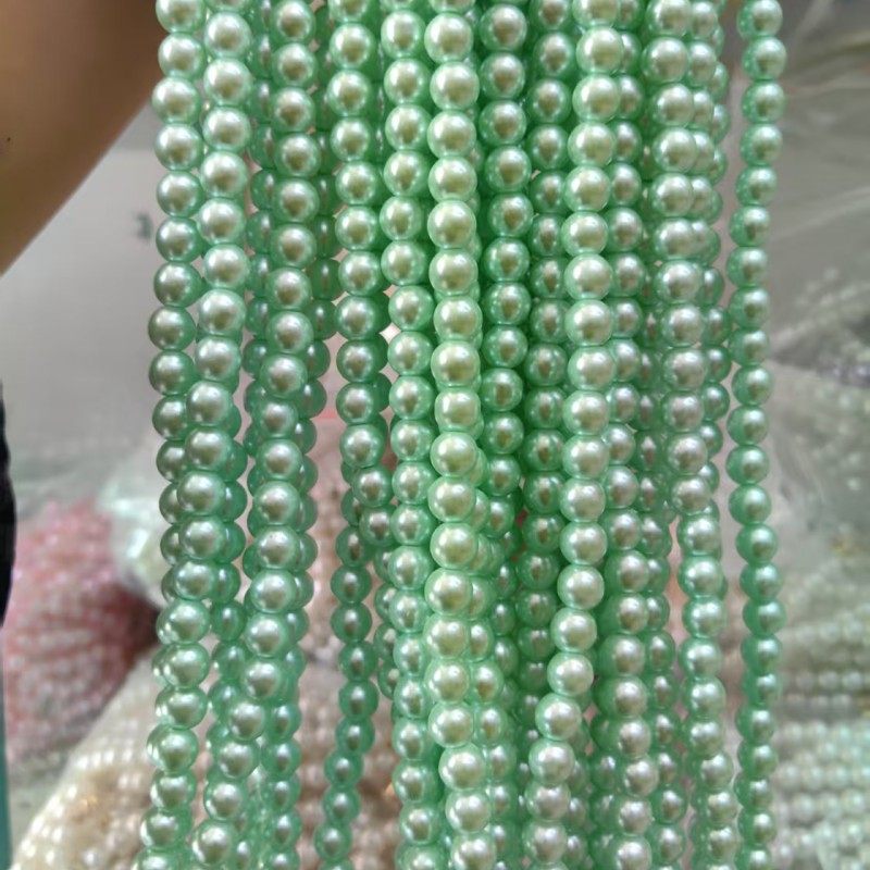 女款玻璃仿珍珠短项链百搭珍珠饰品DIY毛衣链锁骨韩版潮流国风