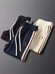 New Fashion Side Stripe Casual Sports Sweatshirt Set Men's Spring and Autumn Knit Men's Sweatpants Two-Piece Set Trendy