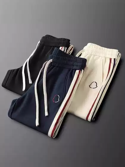 New Fashion Side Stripe Casual Sports Sweatshirt Set Men's Spring and Autumn Knit Men's Sweatpants Two-Piece Set Trendy