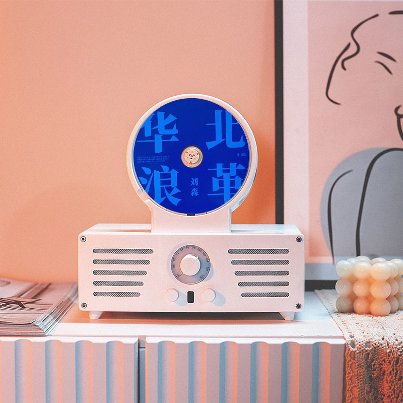 Cross-Border Popular Cd Player Cd Projector with Bluetooth Speaker Nostalgic Retro Radio Projection Cd Player