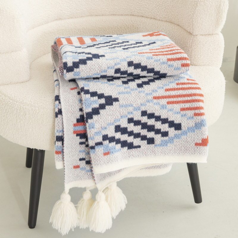 Wholesale Bohemian Style Knitted Blankets, Light Luxury Shawl Blankets, Office Nap Blankets, Sofa Throw Blankets