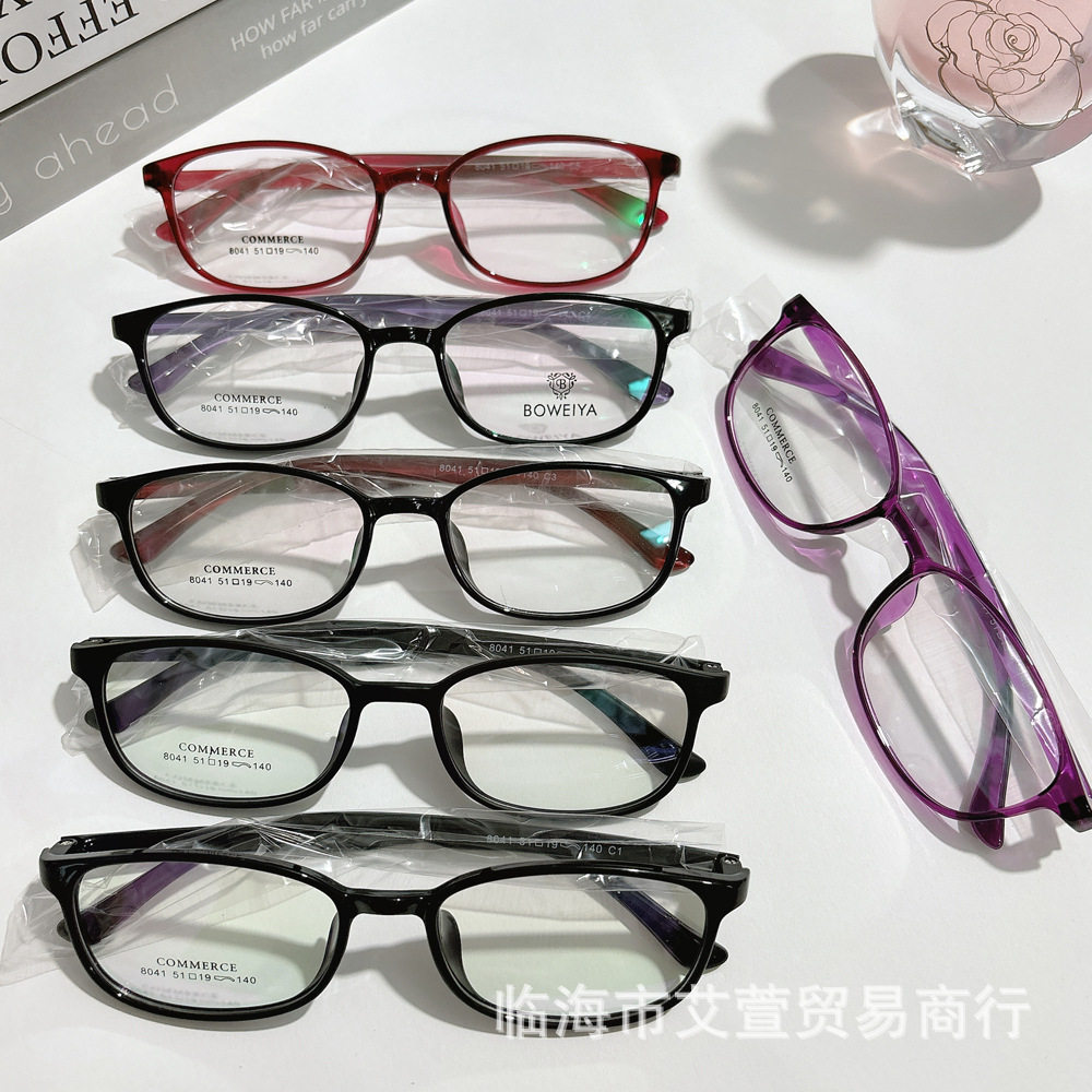 Multi-color tr frame student transparent Guofeng glasses frame ultra light frame anti-blue goggles flat lens wholesale