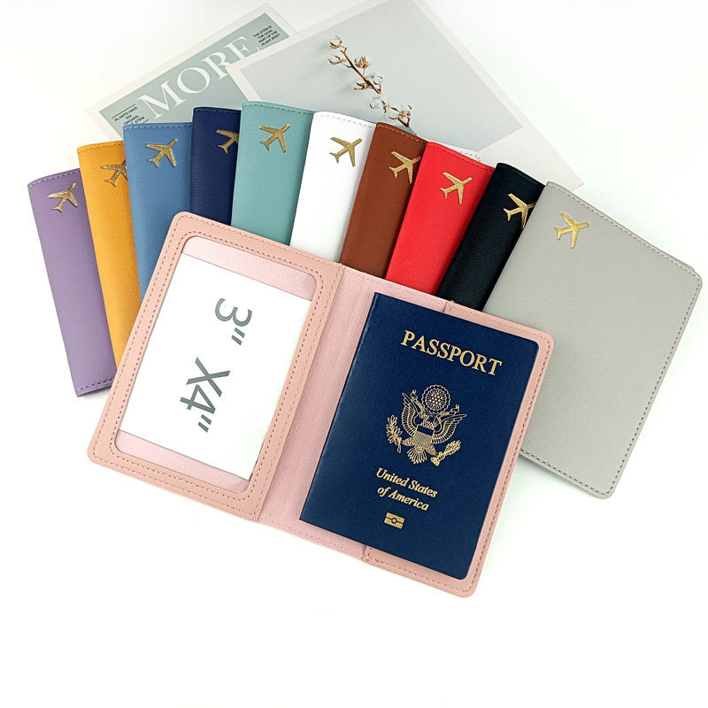 Cross-Border New Pu Leather Passport Holder Luggage Tag Convenient for Traveling Abroad Anti-Magnetic Anti-Theft Document Holder Storage Bag