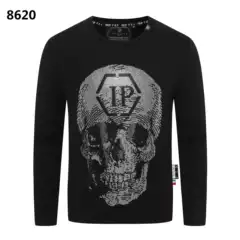 Fashion brand Philip Pulan autumn and winter new men's sweater European and American street fashion rhinestone skull casual sweater men