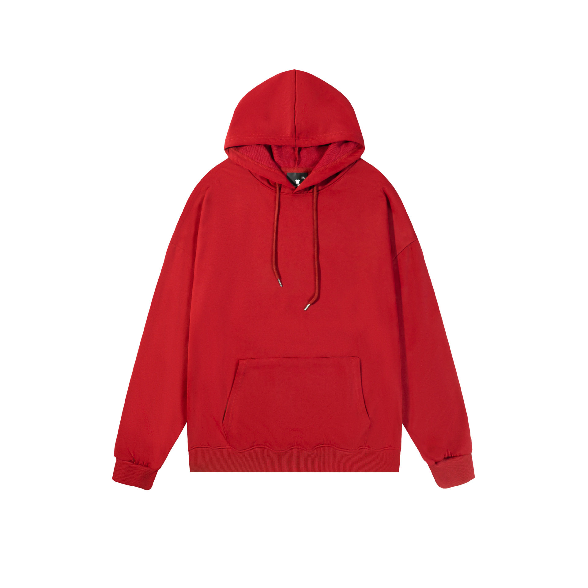 跨境亚马逊春秋季落肩宽松涤纶纯色连帽卫衣男女款情侣套头长袖衫