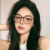 206 New Tr90 Retro Round Frame Glasses for Women with Myopia Can Be Equipped with Plain Whitening Cold Brown Glasses Frames