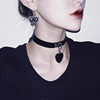Japanese and Korean Soft Girl Anime Harajuku Punk Goth Heart Pendant Necklace Individually Packaged Leather Choker Necklace Bracelet