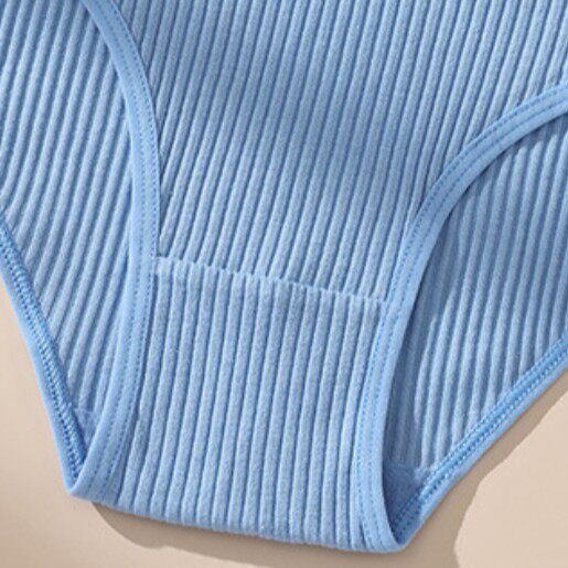 跨境内裤性感螺纹内裤女欧美女士内裤运动纯棉低腰女式三角短裤