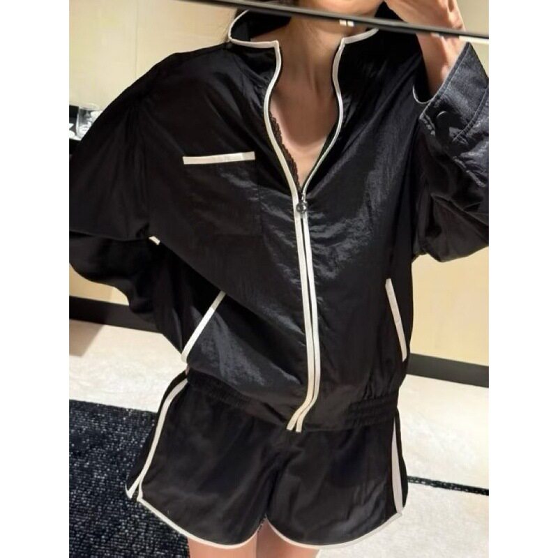 2026 новая летняя солнцезащитная одежда, шорты, костюм, женская мода, повседневный спортивный стиль, костюм-двойка