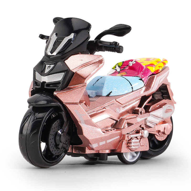 跨境代发儿童玩具男孩宝宝仿真合金摩托车摆件钥匙扣模型玩具车子