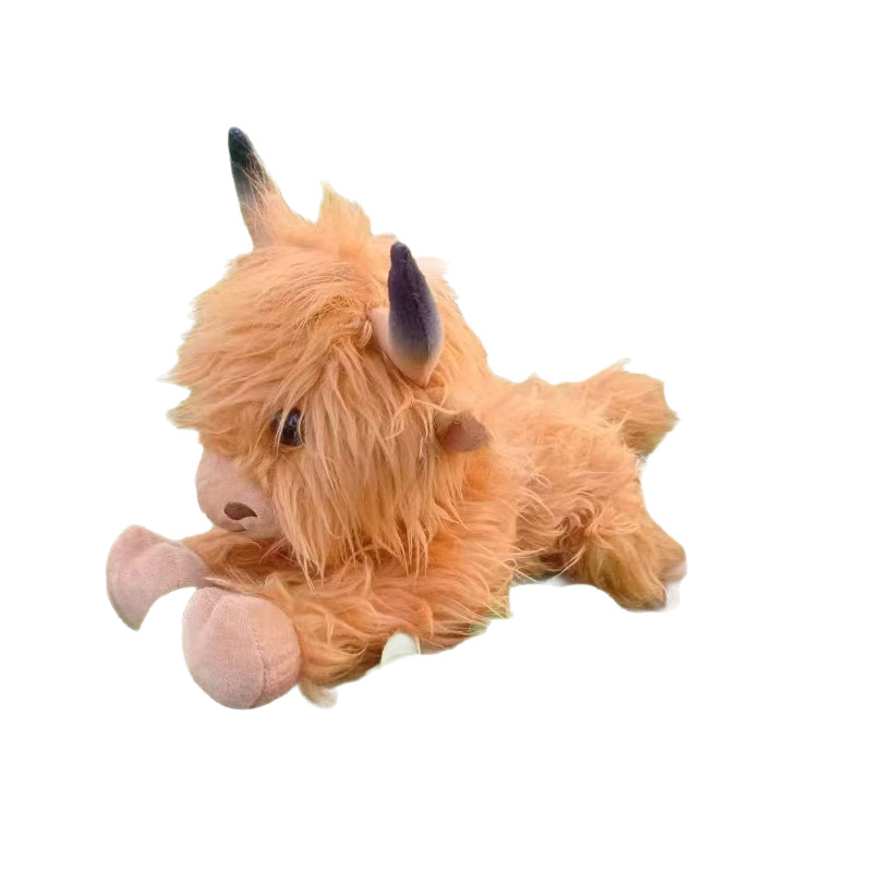 跨境现货长毛牛Highland Cow仿真苏格兰高地牛动物毛绒玩具公仔