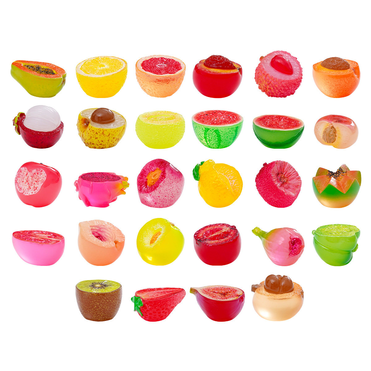 Luminous Fancy Half-Cut Bayberry and Lychee Fruit Cute DIY Decoration Blind Bag Accessories Car Desktop Small Ornaments