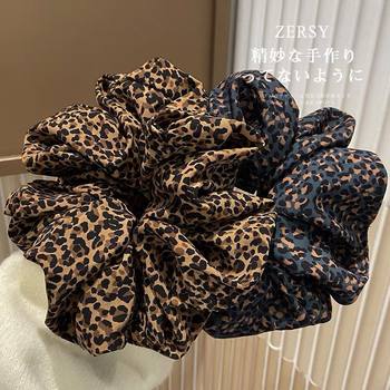 New Oversized 20cm Retro Leopard Print Scrunchie Autumn and Winter Melard Bun Hair Accessory Durable Retro