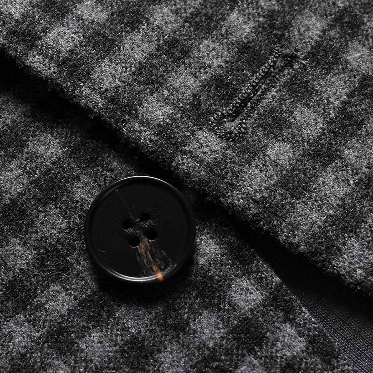 Áo blazer nam họa tiết kẻ ô dáng ôm co giãn chống nhăn — Kẻ sọc xanh xám, Bóng tối