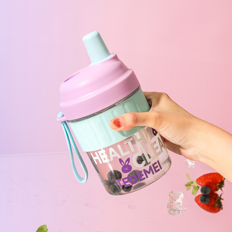 跨境随手塑料水杯家用户外运动水杯学生便携式随手杯活动礼品口杯