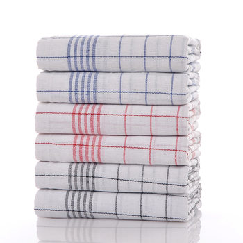 Cross-Border Dropshipping Temu Shein Popular Kitchen Plaid Multifunctional Dish Towel Polyester Cotton Tea Towel Napkin Yarn-Dyed
