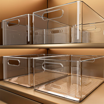 Cabinet Storage Box Desktop Snack Sundries Storage Basket Rectangular Plastic Box Transparent Acrylic Storage Rack