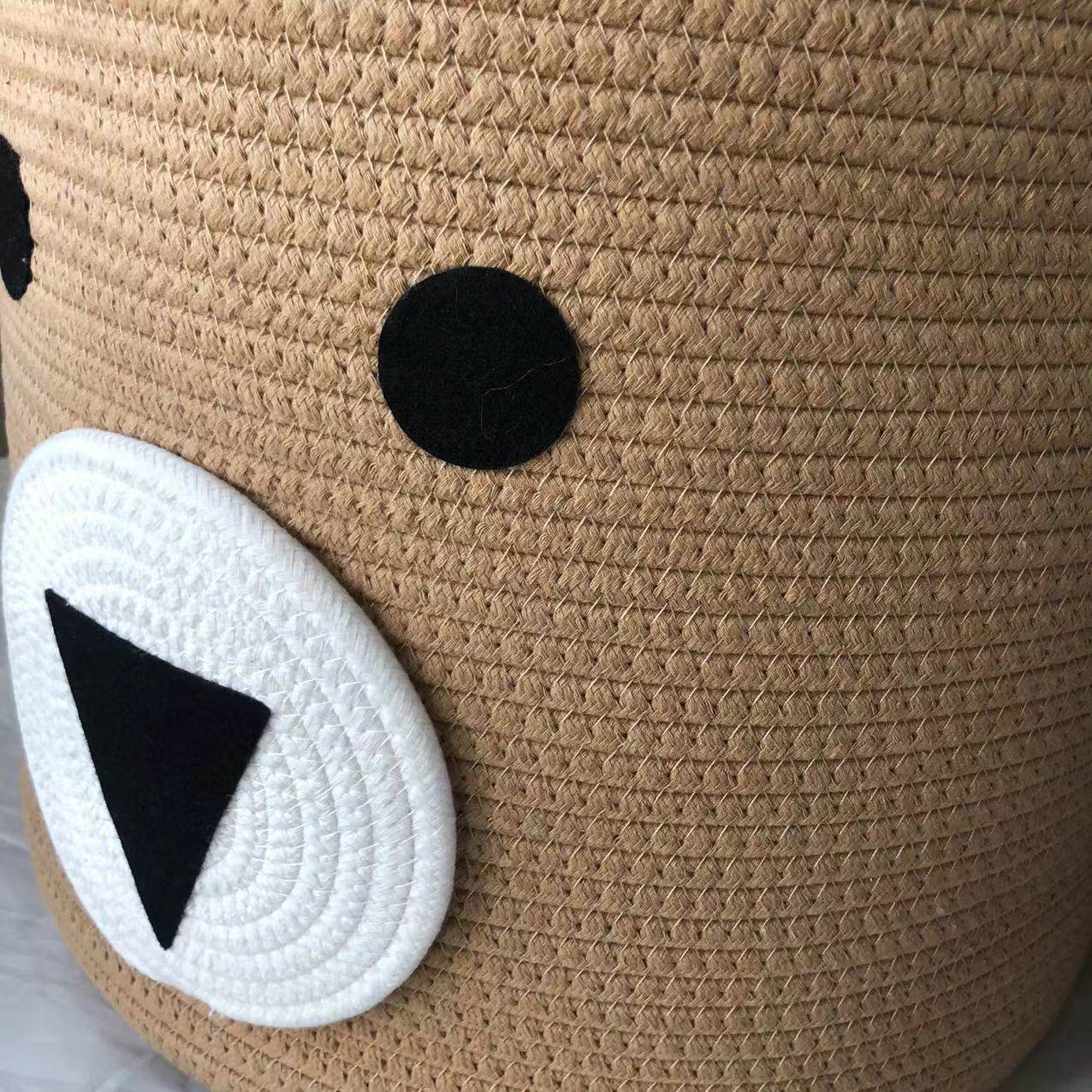 Cotton Storage Basket Rope Basket Toy Sundries Storage Basket Folding Dirty Clothes Basket Finishing Basket Bear Cartoon Laundry Basket