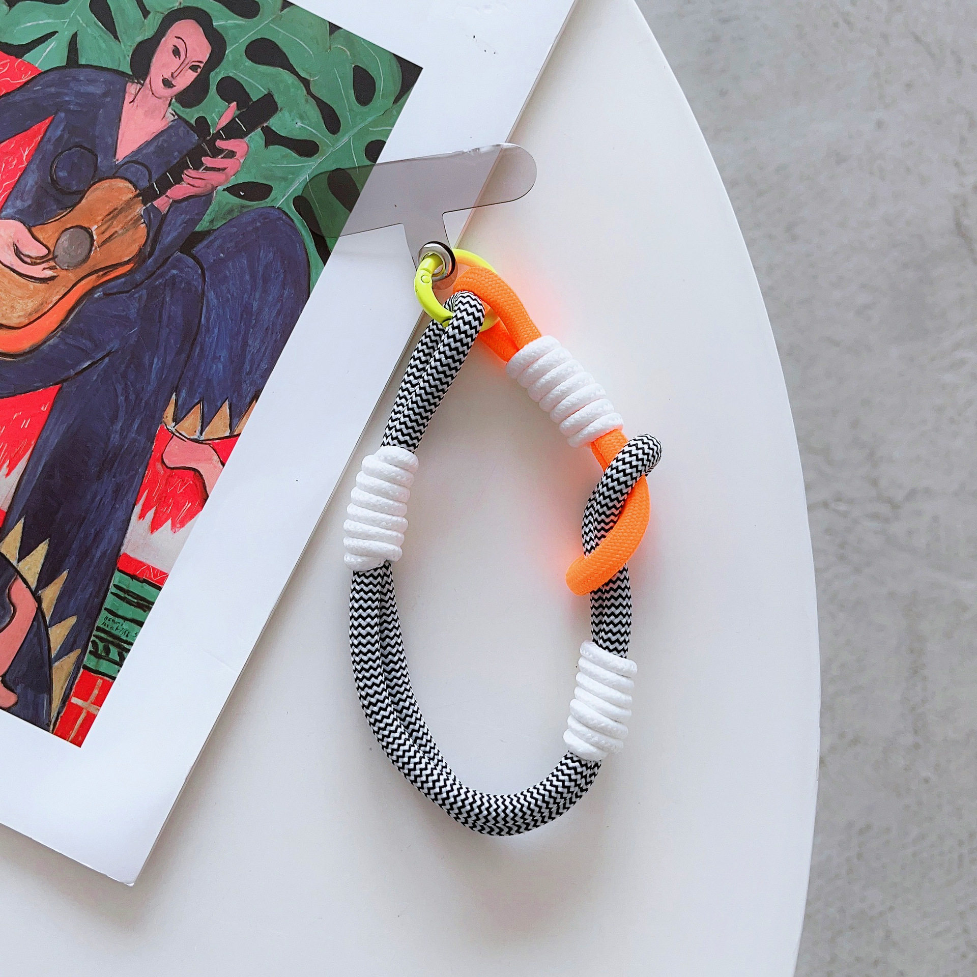 适用各种手机壳配件吊挂坠拼彩色短挂绳双边双头锁扣带卡片装饰品