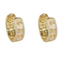 No. 60 zircon geometric earrings (thick real gold plating)