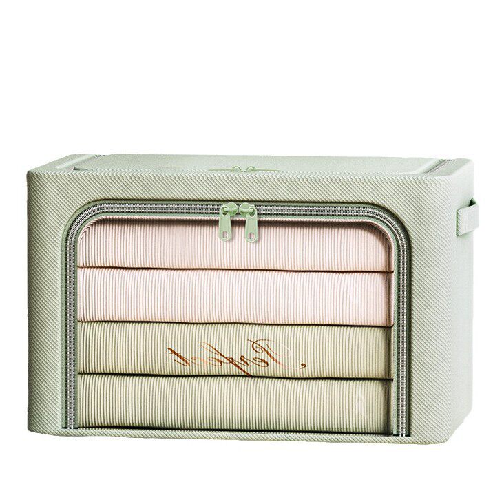 Oxford Cloth Storage Box for Home Clothes, Wardrobe Organizer, Foldable Steel Frame Fabric Storage Box