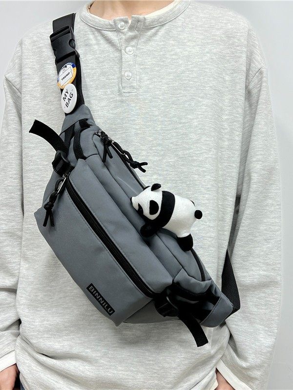 New Simple Chest Bag Men's Casual Trendy Sports Student Shoulder Bag All-match Crossbody Bag Women's Mobile Phone Men's Waist Bag