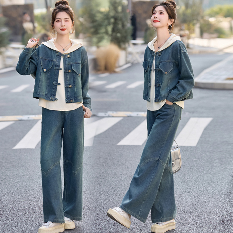 (Mới) Mã K1314 Giá 2290K: Đồ Bộ Nữ Wotdpi Cả Bộ 3 Món Hàng Mùa Xuân Thu Đông Phong Cách Hàn Quốc Trông Trẻ Hơn Tuổi Thời Trang Nữ Chất Liệu Jean Bò G05 Sản Phẩm Mới, (Miễn Phí Vận Chuyển Toàn Quốc).