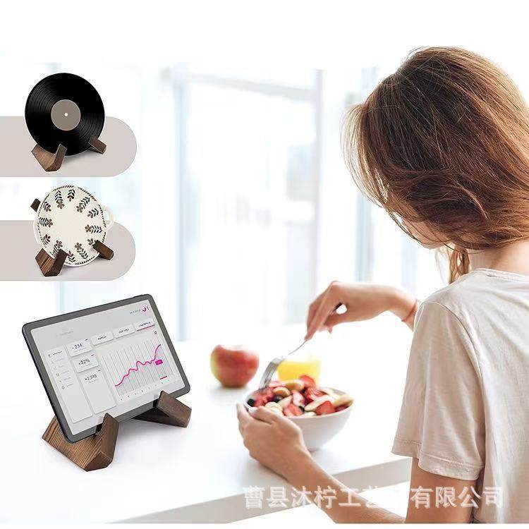 Spot Wooden Recipe Holder Removable Home Recipe Storage Rack Tablet Computer Rack Vinyl Record Display Rack