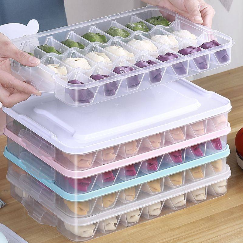 Compartmented Dumpling Box, Dumplings and Wontons Quick-Frozen Box, Dumpling Storage Box, Compartmented Storage, No Odor, Household Refrigerator Preservation