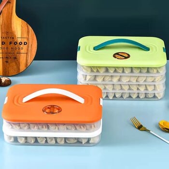 Dumpling Box Household Large-Capacity Frozen Fresh-Keeping Box Refrigerator Storage Multi-Layer Timed Frozen Box Dumpling Storage Box