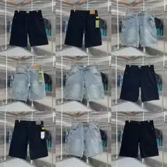 Cross-Border Trendy Brand New Summer L D Brand Washed Denim Casual Five-Point Denim Shorts Unisex