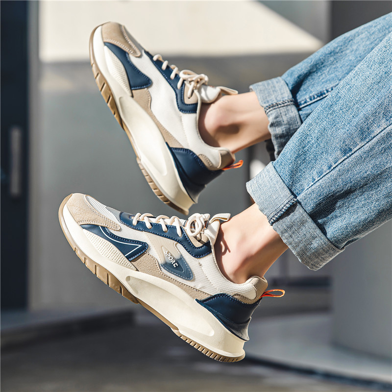 New Spring & Fall Thick-Soled Dad Shoes Men's Casual Versatile Sports Shoes Running Forrest Gump Retro Ins Trbottomy Shoes 9 undefined