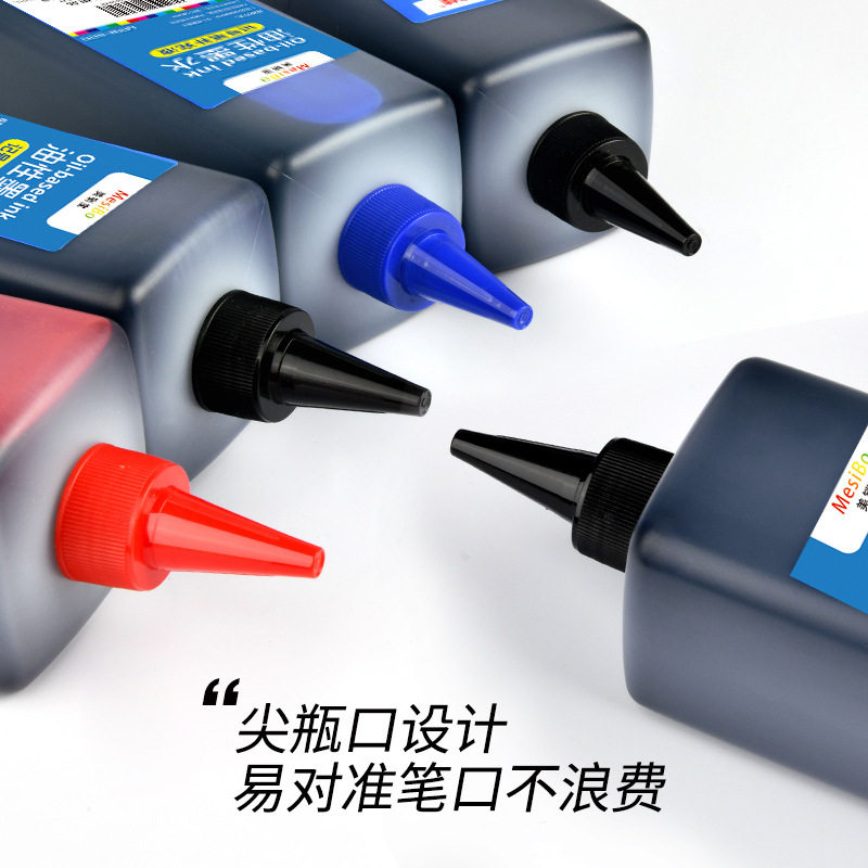 Red, Blue and Black Oily Marker Pen Refill Liquid Large-Head Pen Special Ink Non-Erasable Large-Capacity Manufacturer Wholesale Ink